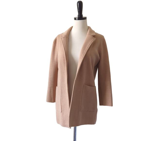 J.Crew 365 Sophie Open Sweater Blazer Tan Camel Merino Wool Academia Womens XXS - Picture 6 of 11